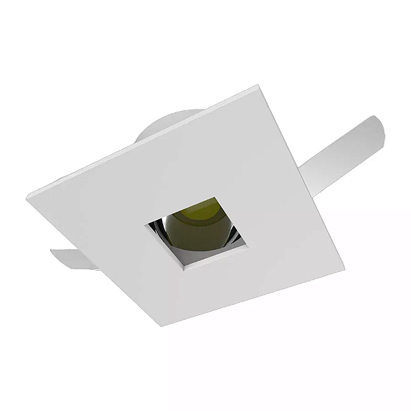 Spot de Embutir Laser Quadrado Mini Dicroica 6x3x6cm Metal Branco.