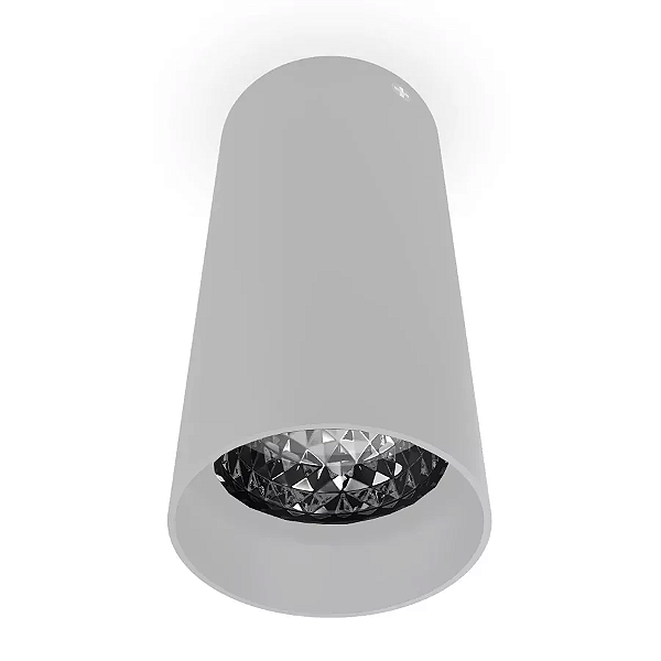 Plafon de Sobrepor Tube Redondo Dicroica PAR16 Ø5,7x9,9cm Metal Branco.