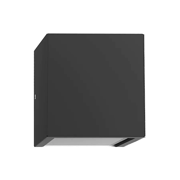 Arandela de Parede Focus Quadrado Externo Dicroica PAR16 10x12x9,5cm Alumínio Preto e Vidro.