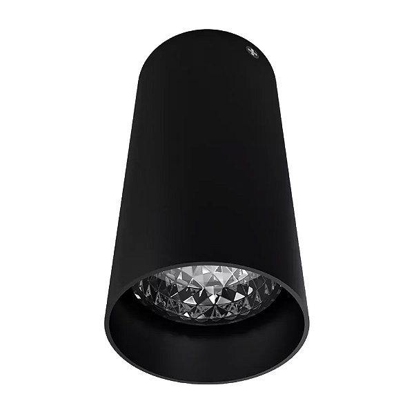 Plafon de Sobrepor Tube Redondo PAR20 Ø7x11,7cm Metal Preto.