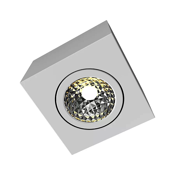 Plafon de Sobrepor Box Quadrado AR70 12x12x8,2cm Metal Branco.