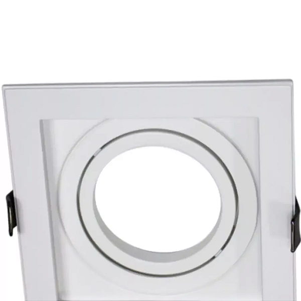 Spot de Embutir Conect Recuado Quadrado Dicroica PAR16 10,3x10,3cm Alumínio Branco e Preto.