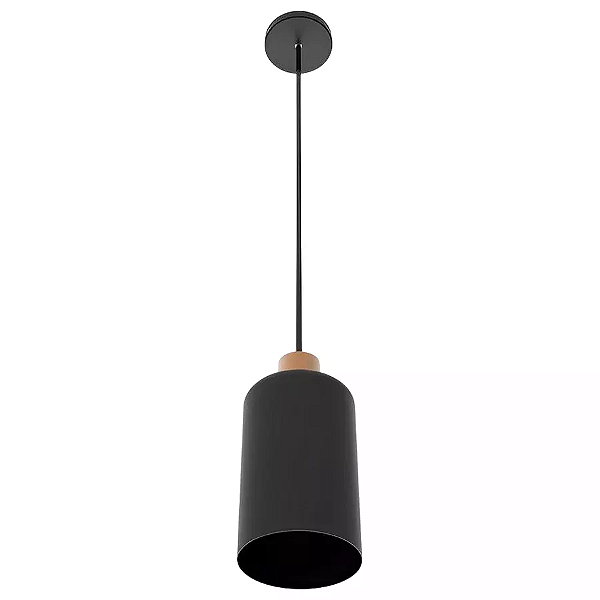 Pendente Veneza Ø12x23,5cm Metal Preto.