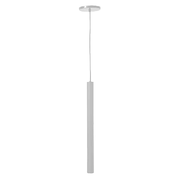 Pendente Tube Mini Dicroica 49xØ3,8cm Metal Branco.