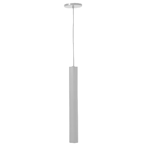 Pendente Tube Dicroica PAR16 49xØ5,7cm Metal Branco.