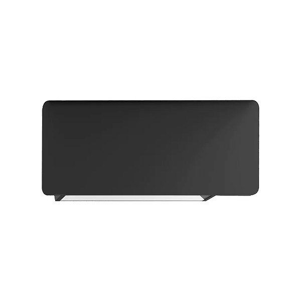 Arandela de Parede Horizon Retangular Externo 12x33x4,3cm Metal Preto.