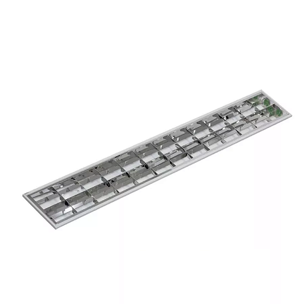 Luminária de Embutir com Aletas 124,3x18,2x4,7cm para 2 lâmpadas 18/20W 120cm.