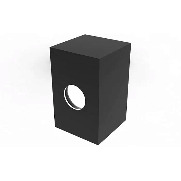 Poste Balizador Focus Externo 12x7,6x7,6cm Metal e Vidro Preto.