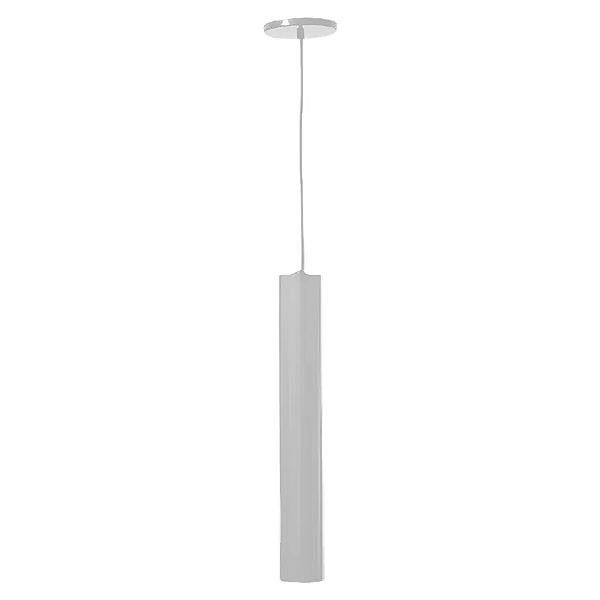 Pendente Tube Externo PAR20 49xØ7,6cm Metal Branco.