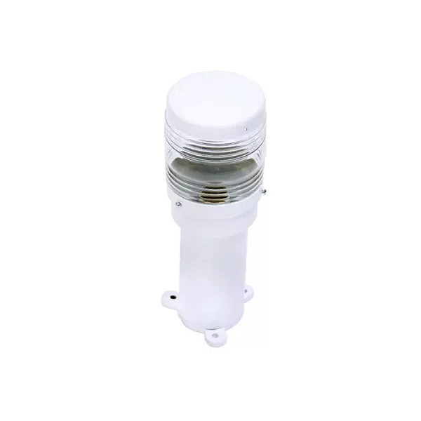 Poste Balizador Aura Cilíndrico Externo 50xØ10cm Alumínio Branco e Vidro.