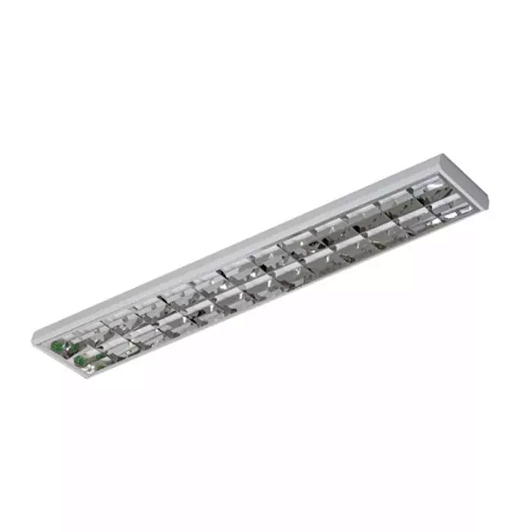 Luminária de Sobrepor alto rendimento com aletas para 2 lâmpadas 18/20W 120cm.