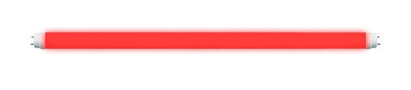 Lâmpada LED tubular vermelha 9W bivolt 60cm.