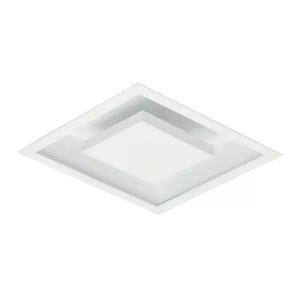 Luminária de Embutir Rebatedor Quadrado 0,5x45x45cm Aço Branco.