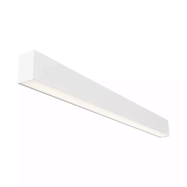 Luminária LED Linear 4000K 60W 220V 124x8x8,4cm Aço e Acrílico Branco.