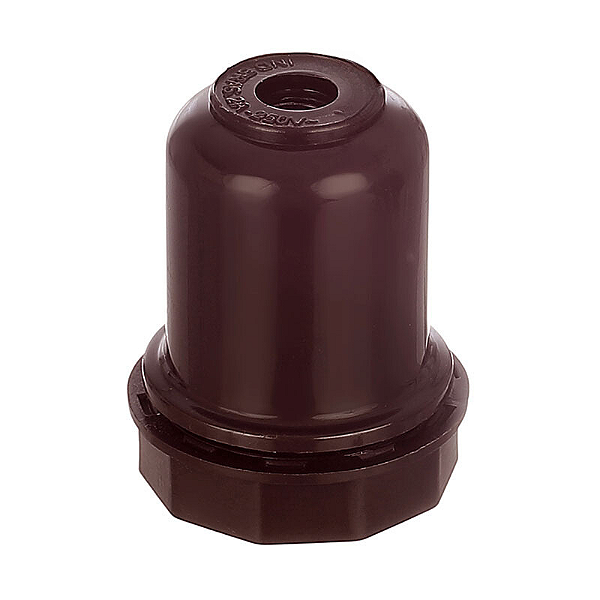 Soquete para abajur plástico marrom E27 4A 250V.