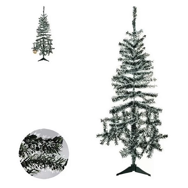Árvore De Natal Verde musgo ponta branca 90 Galhos 90cm Desmontável.