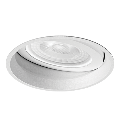 Embutido Microborda branco fosco Redondo Facho Orientável PAR30 Ø13,4x13,4cm Alumínio.