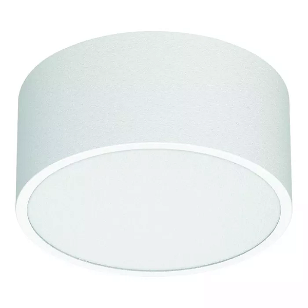 Plafon branco fosco de Sobrepor Ideia Redondo Ø19x9cm Alumínio.