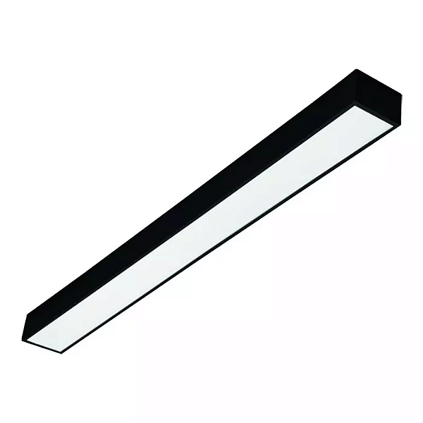 Plafon de Sobrepor Preto Acetinado Retangular 123,4x11,6x6,6cm Alumínio.