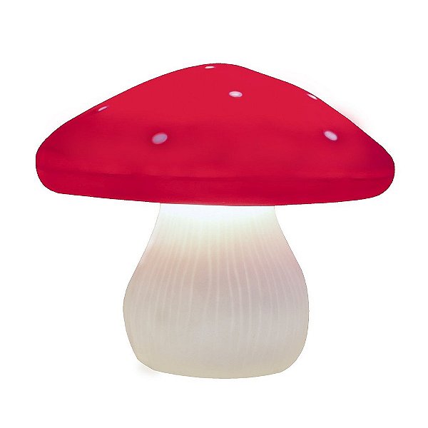 Luminária Cogumelo Ø28x22cm Polietileno Vermelho e Branco.