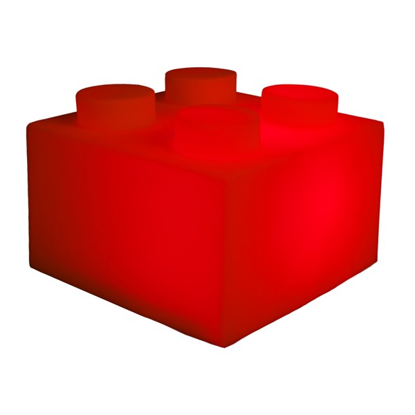 Luminária Bloco 14x20x20cm Polietileno Vermelho.