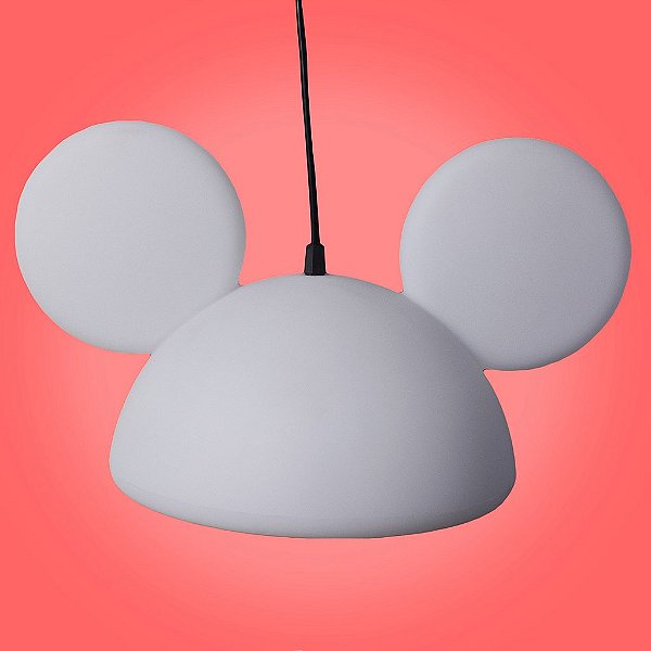 Pendente Orelhas Mickey 24x41x27cm Polietileno Branco.