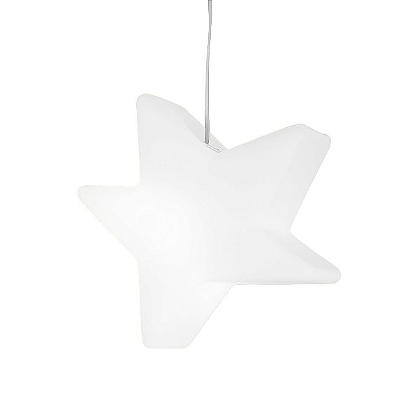 Pendente Estrela Estilizada 31,5x34,5x13cm Polietileno Branco.