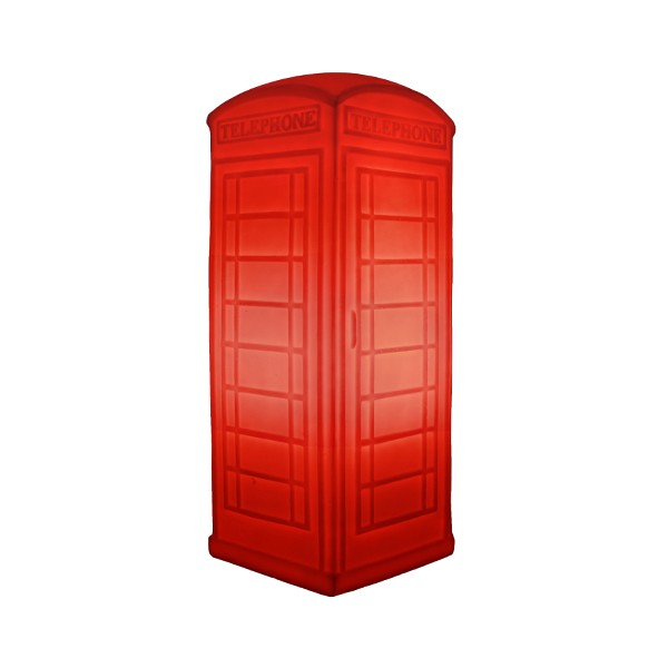 Luminária Cabine Telefônica 28x11x11cm Polietileno Vermelho.