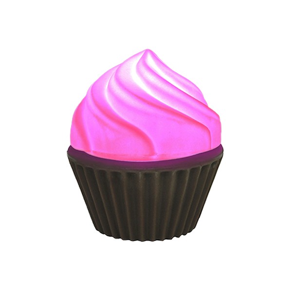Luminária Cupcake Ø16x20cm Polietileno Rosa e Marrom.