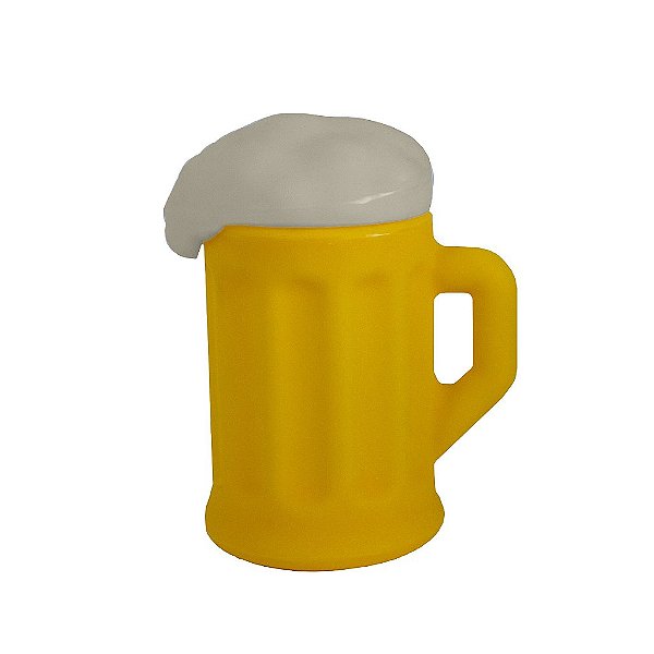Luminária Chopp 25,5x21x15cm Polietileno Amarelo e Branco.