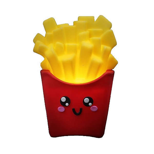 Luminária Batata Frita Kawaii 26x19x13,5cm Polietileno Amarelo e Vermelho.
