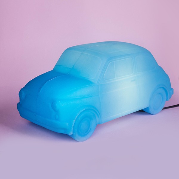 Luminária Fiat 500 15,5x15x34cm Polietileno Azul.