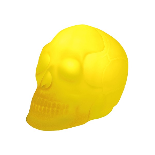 Luminária Caveira 19x15x25cm Polietileno Amarelo.