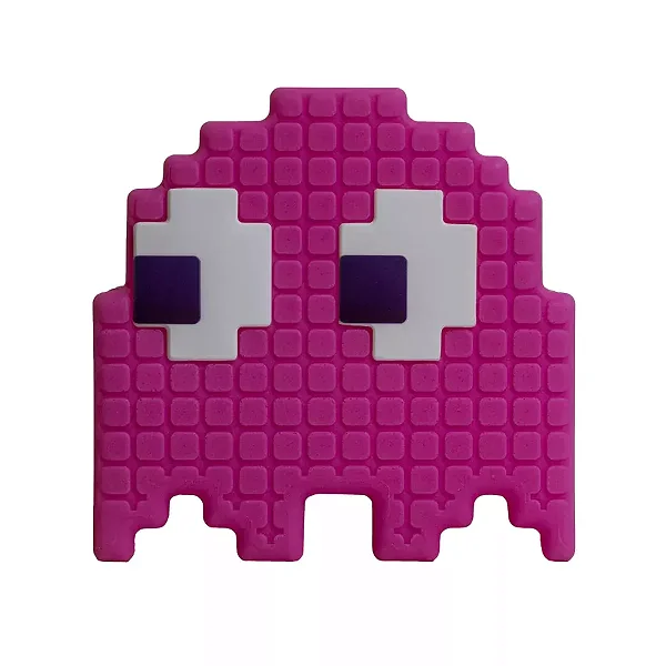 Luminária Fantasma Pac-Man 20x10,5x10,5cm Polietileno Rosa.