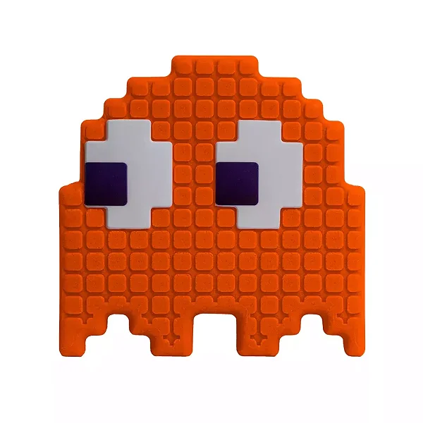 Luminária Fantasma Pac-Man 20x10,5x10,5cm Polietileno Laranja.