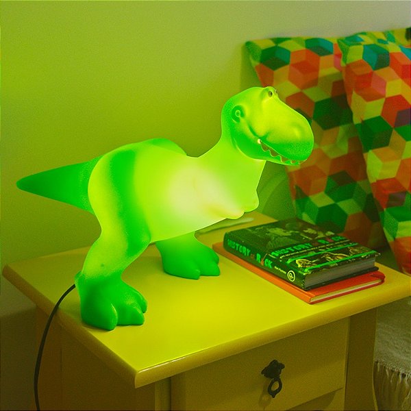 Luminária Rex Toy Story 28x45x43cm Polietileno Verde.