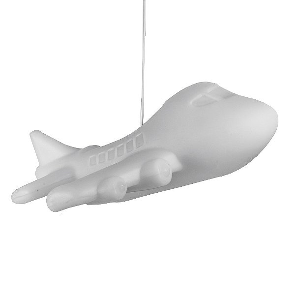 Pendente Avião 18x39x48cm Polietileno Branco.