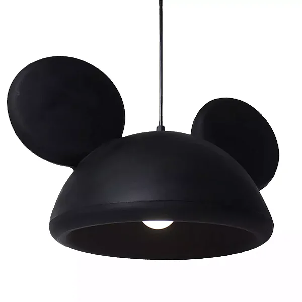 Pendente Orelhas Mickey 24x41x27cm Polietileno Preto.