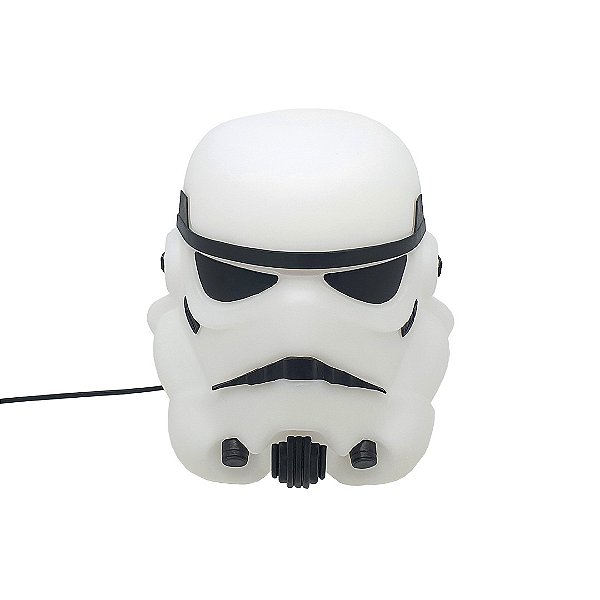Luminária Stormtrooper 28,5x27x26cm Polietileno Branco e Preto.