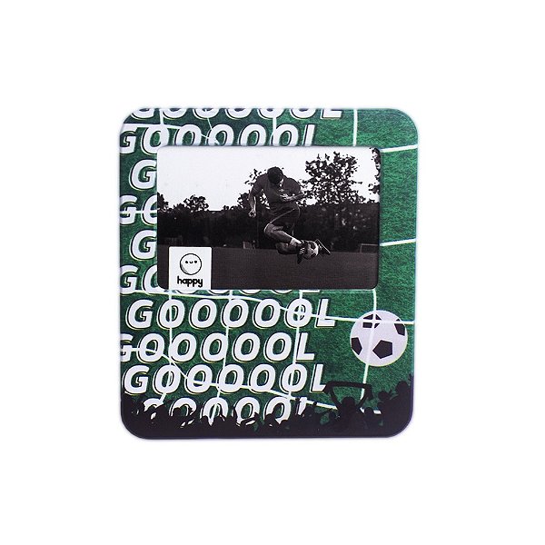Luminária Porta Retrato Gol 22,5x19,5x8cm Polietileno Verde, Branco e Preto.