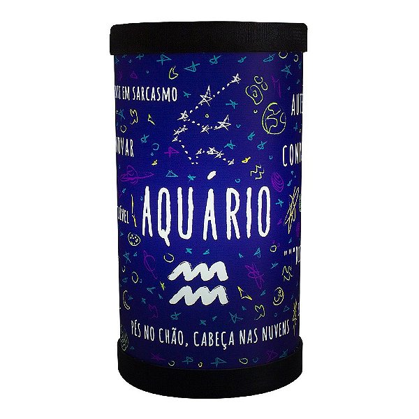 Luminária de Mesa Lumi Signo Aquário 27xØ14,5cm Polipropileno Colorido.