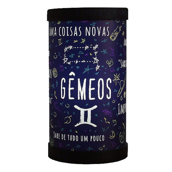 Luminária de Mesa Lumi Signo Gêmeos 27xØ14,5cm Polipropileno Colorido.