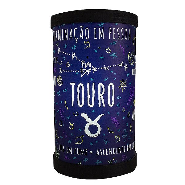 Luminária de Mesa Lumi Signo Touro 27xØ14,5cm Polipropileno Colorido.
