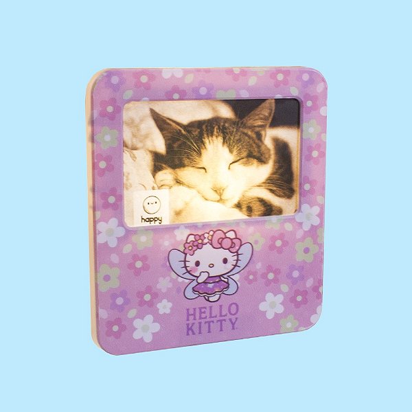 Luminária Porta Retrato Hello Kitty Fada 22,5x19,5x8cm Polietileno Rosa e Branco.