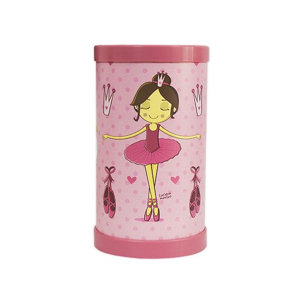 Luminária de Mesa Lumi Ballerina 27xØ14,5cm Polipropileno Rosa.