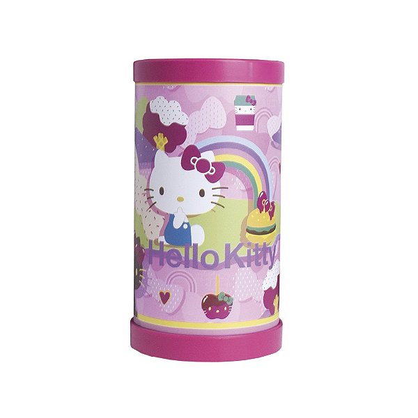 Luminária de Mesa Lumi Hello Kitty Delicius 27xØ14,5cm Polipropileno Rosa.