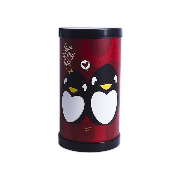 Luminária de Mesa Lumi Love Of My Life 27xØ14,5cm Polipropileno Vermelho e Preto.