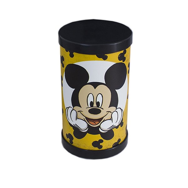 Luminária de Mesa Lumi Mickey 27xØ14,5cm Polipropileno Amarelo e Preto.