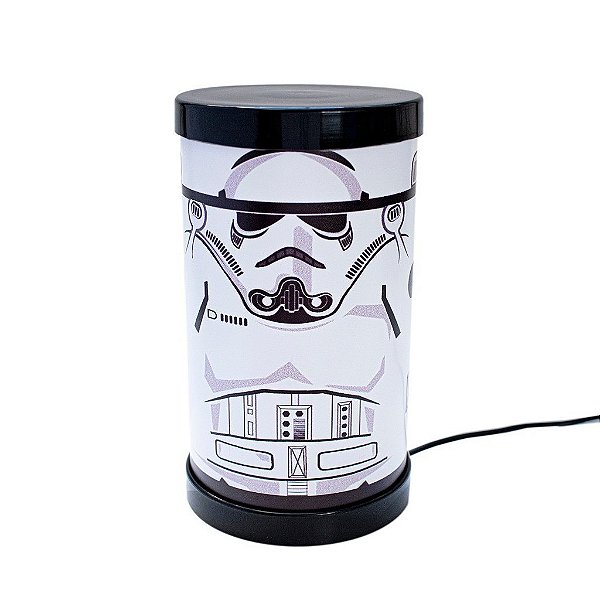 Luminária de Mesa Lumi Star Wars Stormtrooper 27xØ14,5cm Polipropileno Branco e Preto.