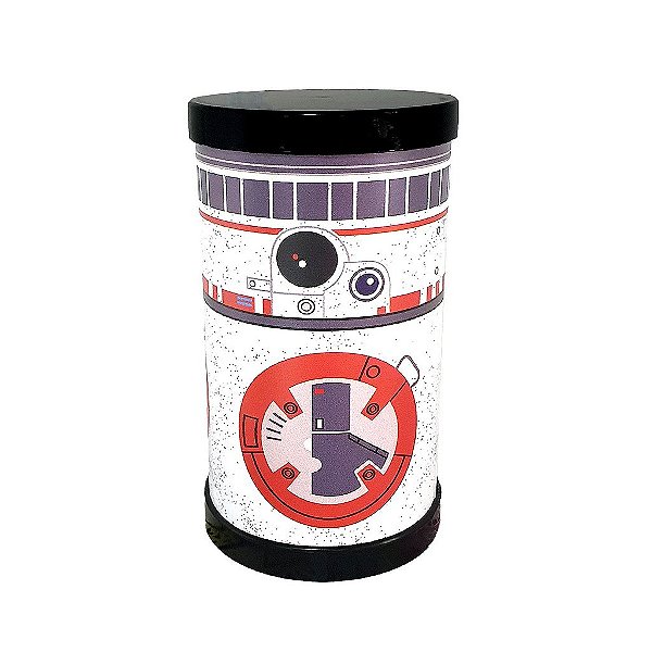 Luminária de Mesa Lumi Star Wars BB8 27xØ14,5cm Polipropileno Branco, Laranja e Azul.
